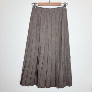 Christian Dior Vintage Brown Wool Midi Skirt Size 8